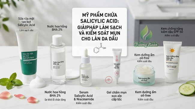 Mỹ phẩm chứa Salicylic Acid: Giải pháp làm sạch và kiểm soát mụn cho làn da dầu